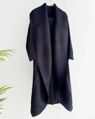 Luxury Open-Front Plisse Duster