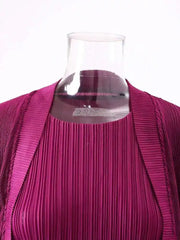 Truly Pleated Sleeveless Dress & Coat