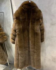 Luxury Fox Fur Full-Length Coat