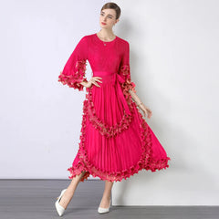 Truly Pleated Ruffle Dress