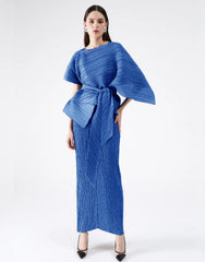 2-Piece Plissé Cape Dress