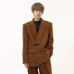 Men's Corduroy Blazer & Baggy Pants 2-Piece Set