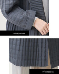 Premium Pleated & Quilted Coat