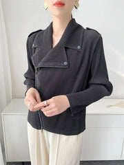 Luxury Pleated Asymmetric Jacket