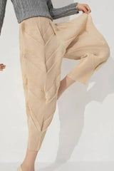 Luxury Unique Pleats Cropped Pants