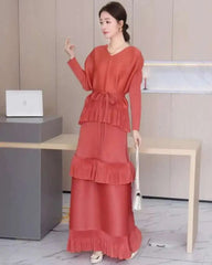 Luxury Maxi Pleated Dress