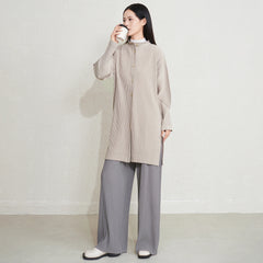 Luxury Pleated Cardigan Coat