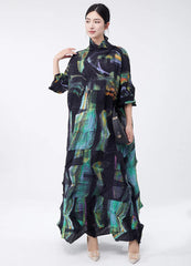 Oversized Pleated Tunic Dress