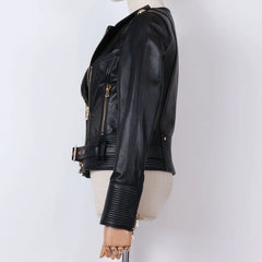 Women's Sheepskin Leather Moto Jacket