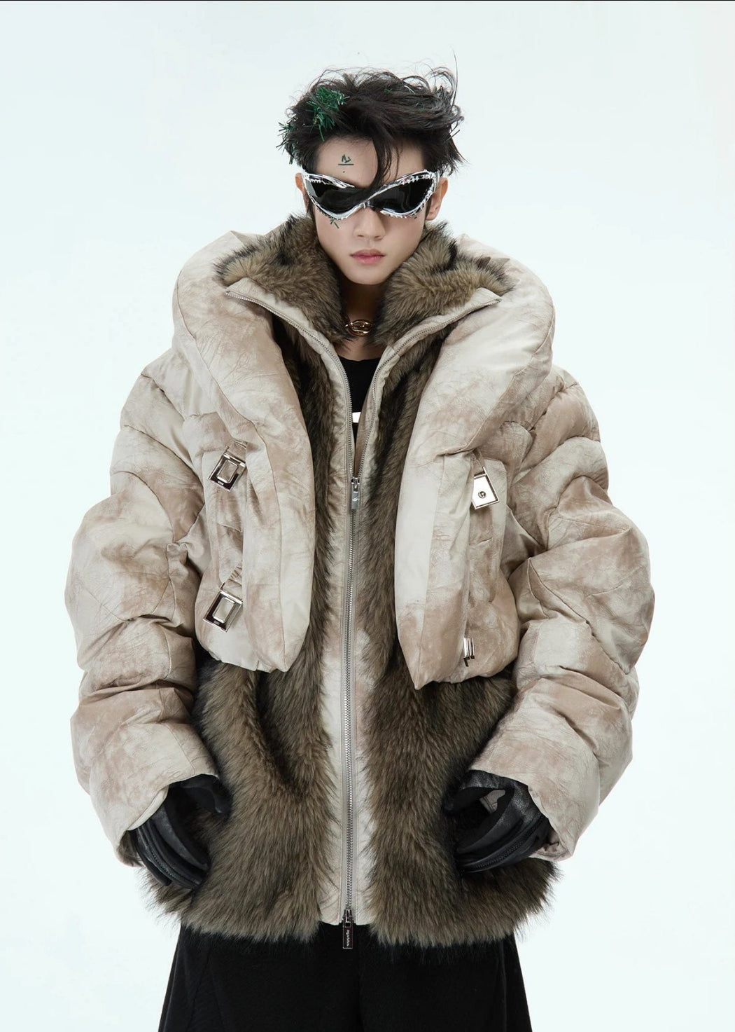 Men's Faux Fur Hooded Parka - Streetwear Icon