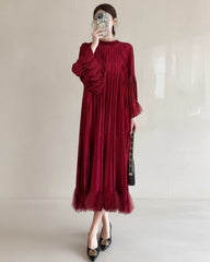 Truly Plissé Bell Sleeve Dress