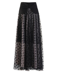 High-Waisted Polka Dot Tulle Skirt