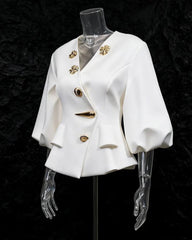 Luxury Satin Peplum Blouse