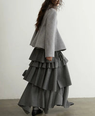 Luxury Woolen Peplum Jacket