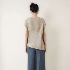 Metallic Japanese Pleated Dolman Top