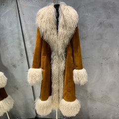 Full Length Shearling Fur Coat for Women