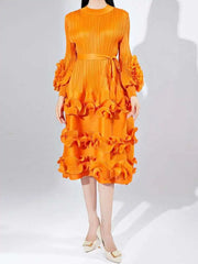 Luxury Plissé Pleated Cocktail Dress