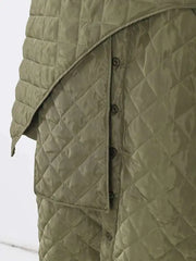 Luxury Diamond-Quilted Scarf Coat