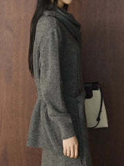 Luxury Knit Draped-Neck Set