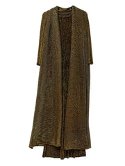 Luxury Pleats Dress & Coat Set