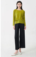 Plissé Pleated Knit Asymmetric Top