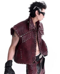 Men's Utilitarian Vegan Leather Vest