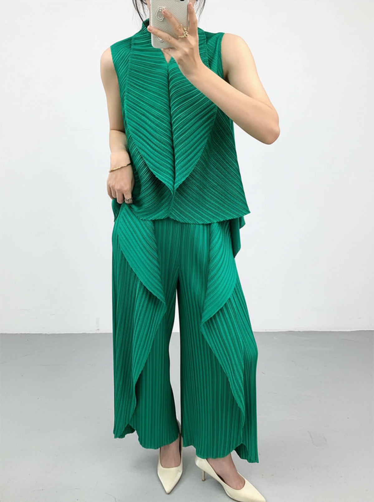 Luxury Plisse Pants Set