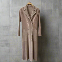 Truly Pleated Stretchy Long Coat