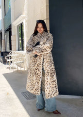 Women's Warm Luxury Leopard Faux Fur Coat