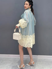 HEYFANCYSTYLE Heavenly Lace Mid-Length Dress
