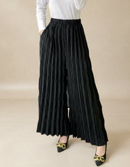 Luxury High-Waist Plissé Pants
