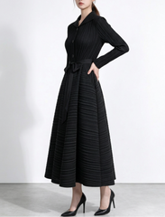 Luxury Plisse Midi Oversized Dress