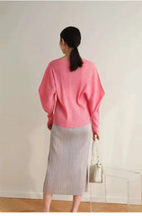 Casual Elegance Plissé Cardigan