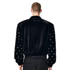 Men's Luxury Studded Velvet Bomber