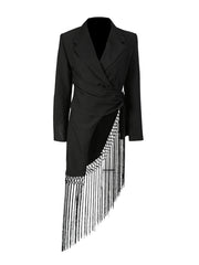 Luxury Asymmetric Fringe Blazer