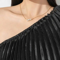 Luxury One-Shoulder Plissé Dress