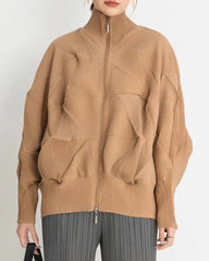 Luxury 3D Geometric Plissé Jacket