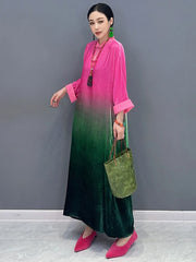 HEYFANCYSTYLE Velvet Pink Gradient Dress