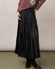 Luxury Plissé Crinkled Skirt