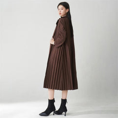 Luxury Plissé Duster Coat