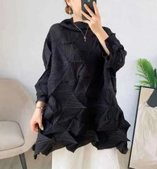 Diamond Plissé Oversized Top