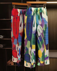 Multicolor Palazzo Pleated Pants