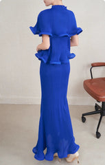 Sculptural Ruffle Plisse Skirt Set