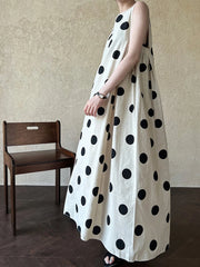 Linen Oversized Sleeveless Midi Dress