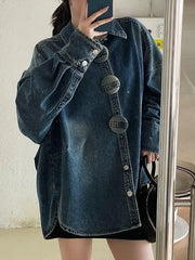 Women's Luxury Oversized Denim Blouse