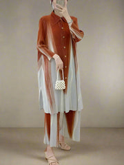 Plissé Wide Leg Trouser & Blouse