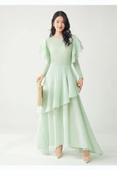 Luxury Pleats Ruffle Formal Dress
