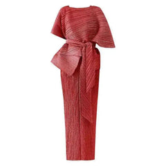 Luxury Modest Pleated Dress & Cape