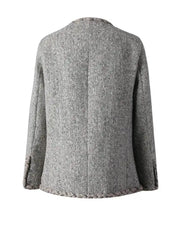 Luxury Collarless Tweed Blazer