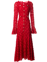 Luxury Floral Textured Lace Dress